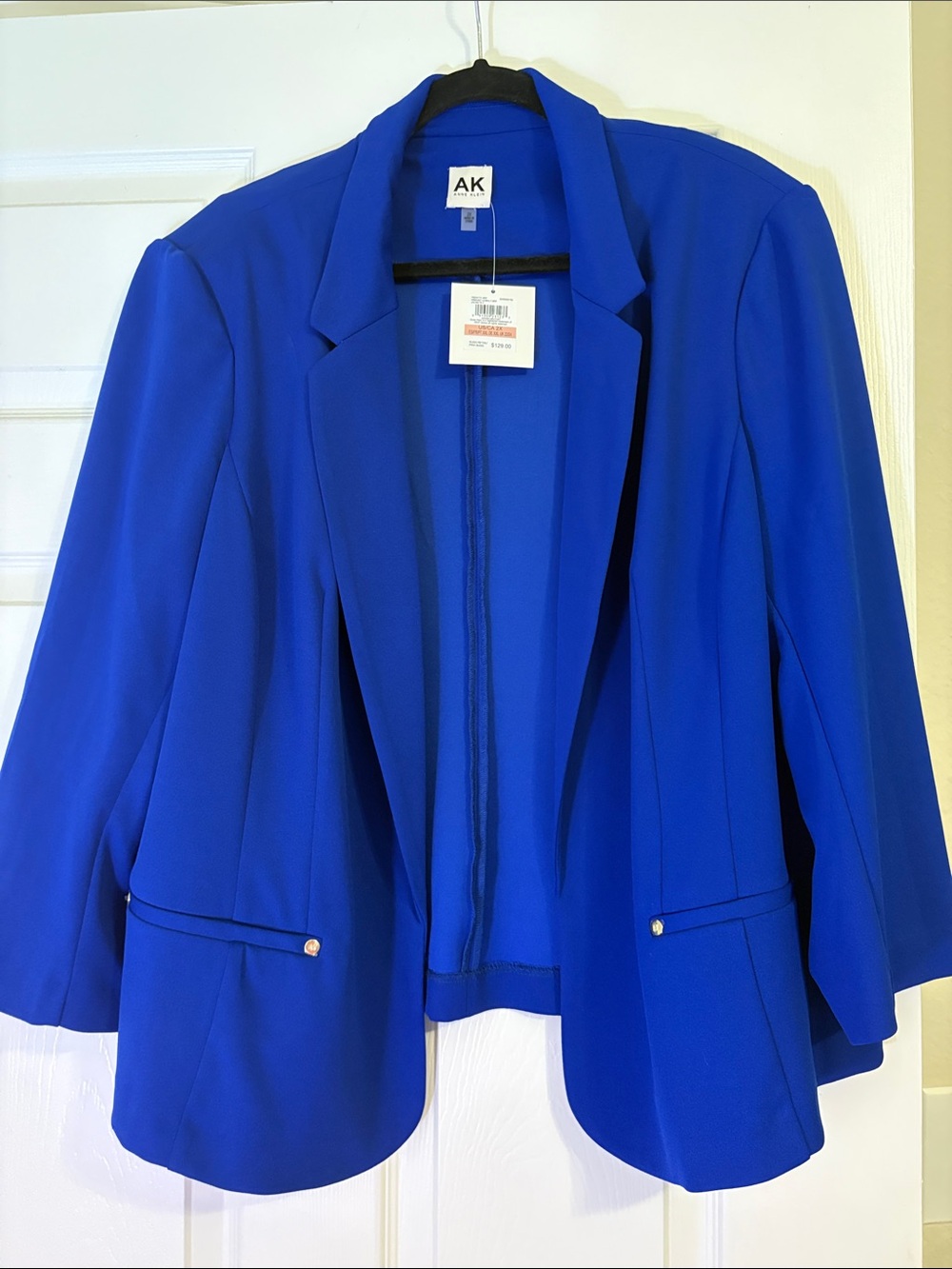 Anne Klein Royal Blue Women's Open Front Blazer